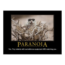 Poster d'écureuil démotivationnel : Paranoïa