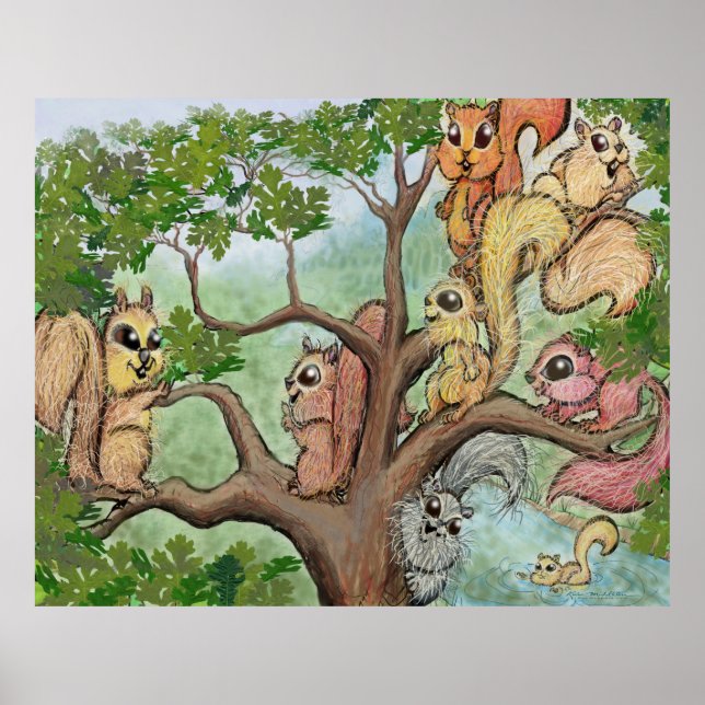 Poster d'écureuils (Devant)