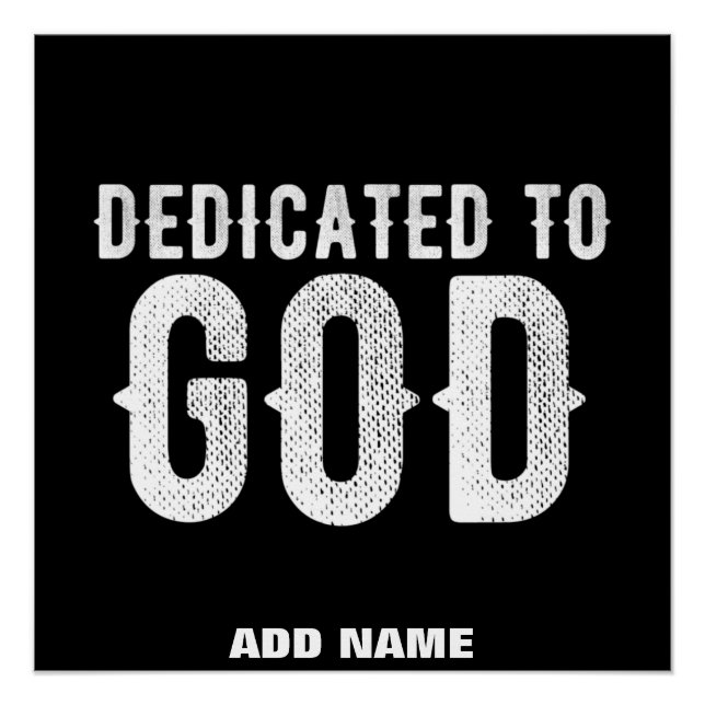 POSTER DÉDIÉ À DIEU COOL PERSONNALISABLE TEXTE BLANC (Devant)
