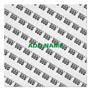 POSTER DÉDIÉ À DIEU PERSONNALISABLE COOL TEXTE NOIR