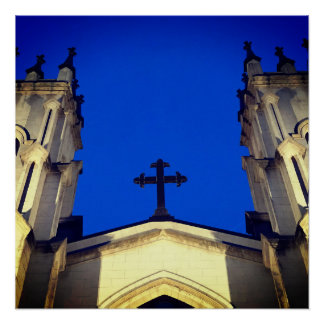 Poster Deep blue cross