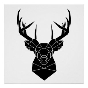 Poster Deer Head Fichier Ai Géométrique Deer Silhouette S