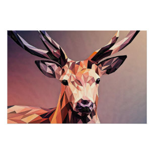 Poster Deer Small Poly Art Design