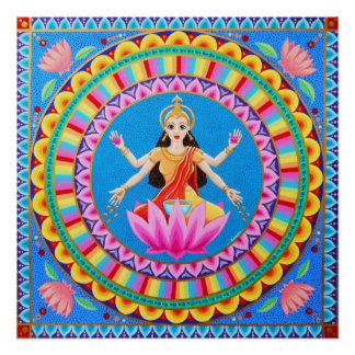Poster Déesse Lakshmi Mandala