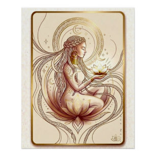Poster Déesse spirituelle du lotus sacré