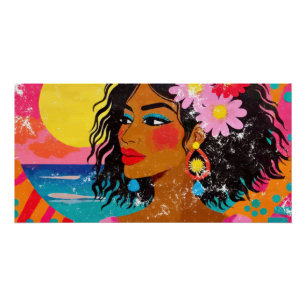 Poster Déesse tropicale - Art Pop Vibrant