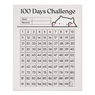 Poster Défi de 100 jours : un tracker amusant pour la cha