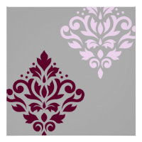 Défiler Damask Art I Plum rose Grey
