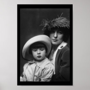 Poster Dégel, Evelyn Nesbitt et fils par Arnold Genthe,