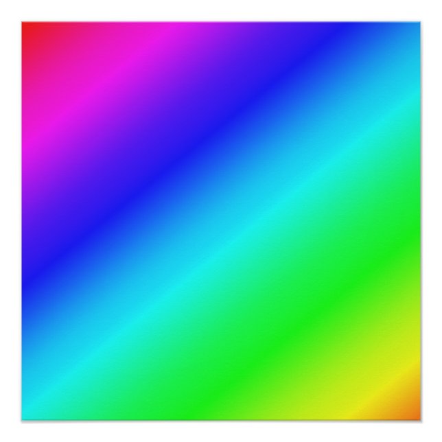 Poster Dégradé arc-en-ciel diagonal bleu à vert 20x20 (Devant)