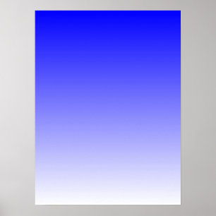 Poster Dégradé bleu à blanc