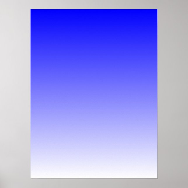 Poster Dégradé de bleu à blanc (Devant)
