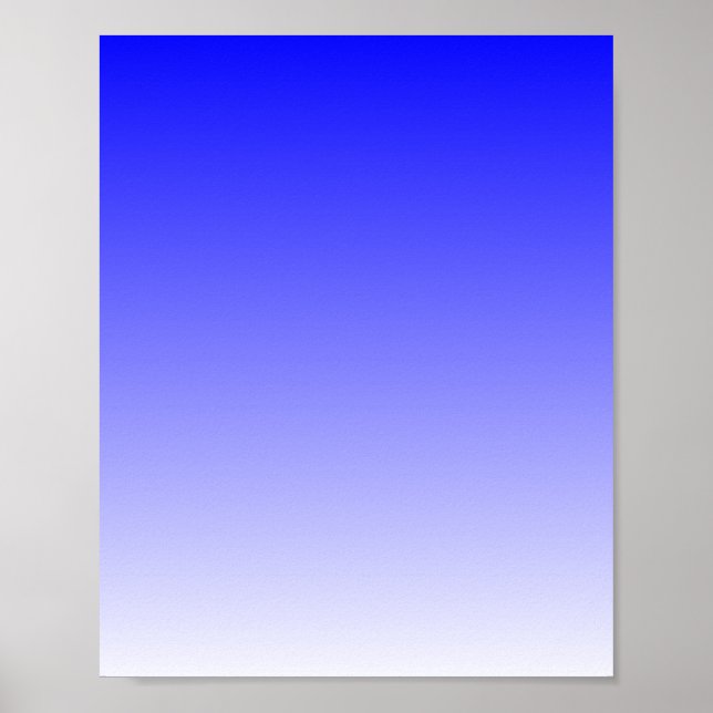 Poster Dégradé de bleu à blanc (Devant)