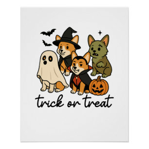 Poster déguisement de corgi pour Halloween