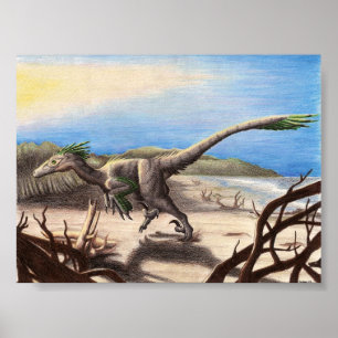 Poster Deinonychus on the Beach Imprimer