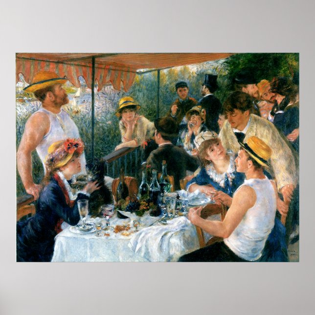 Poster Déjeuner de Renoir de la fête nautique (1881) (Devant)