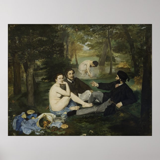Poster Déjeuner sur l'herbe par Edouard Manet (Devant)