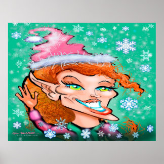 Poster d'elfe de Noël Sassy