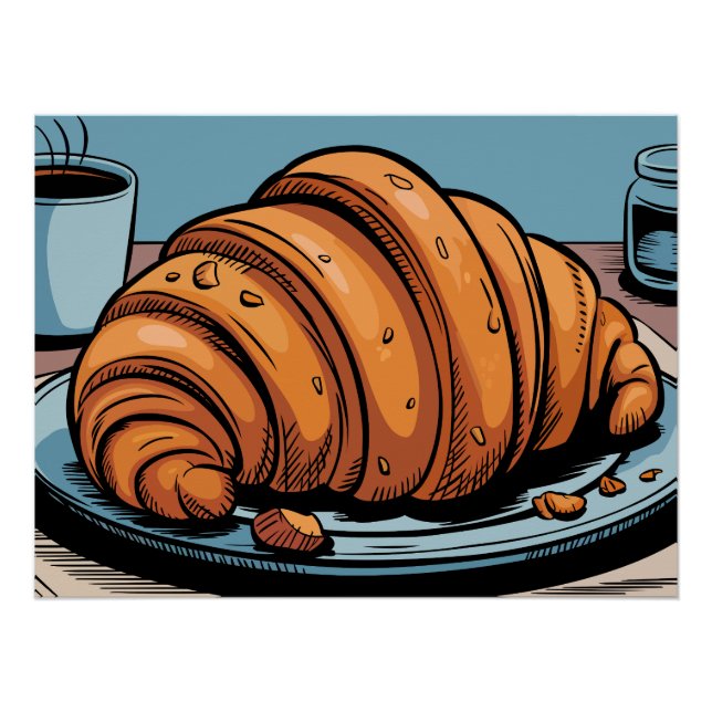 Poster Délice de croissant du matin feuilleté (Devant)