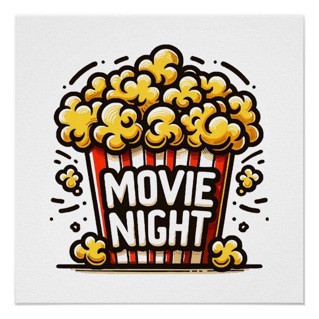 Poster Délice de soirée cinéma Popcorn ludique (Devant)