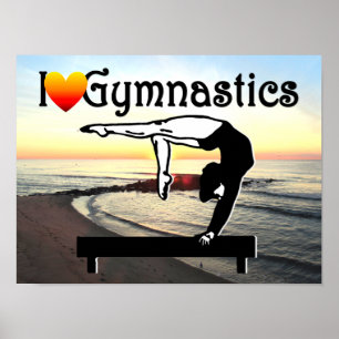 POSTER DÉLICIEUX J'AIME LA CONCEPTION DE GYMNASTICS