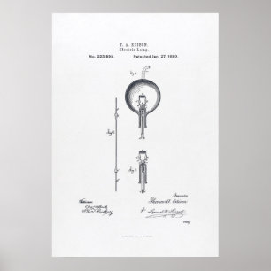 Poster Demande de brevet de l'ampoule légère de Thomas Ed