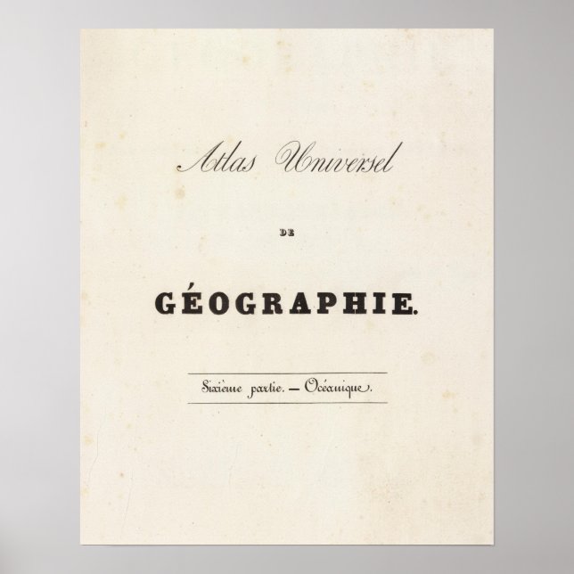 Poster Demi-titre Atlas universel Océanie (Devant)
