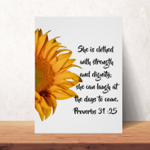 Demi-tournesol Proverbes 31:25 Bible Verse Personn