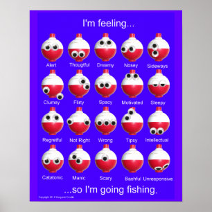 Poster d'émotions de Bobber de pêche