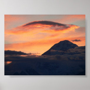 Poster Denali sur l'affiche du coucher du soleil
