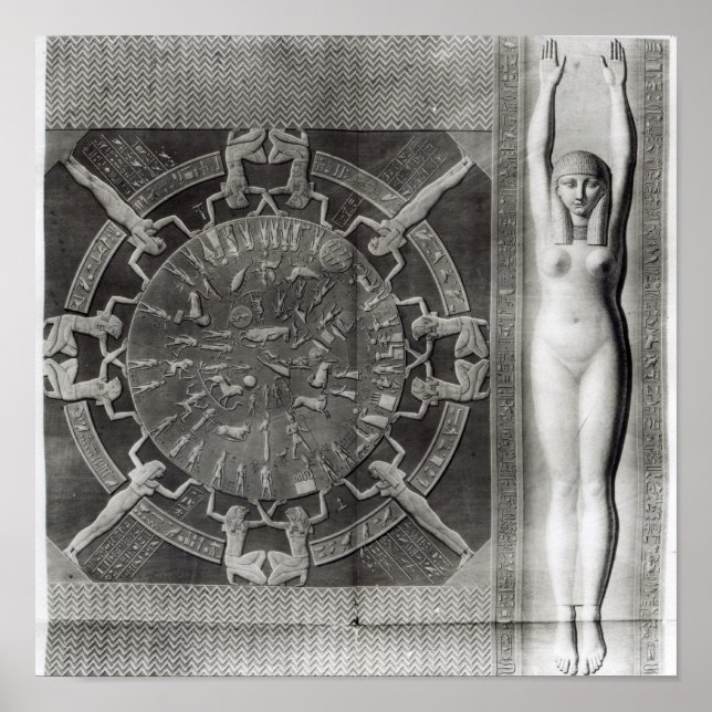 Poster Dendera Zodiac, gravée en 1802 (Devant)