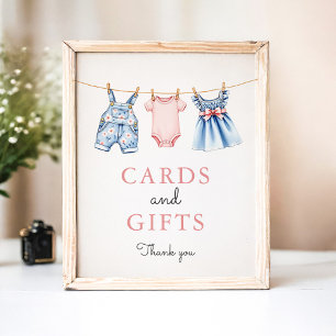 Poster Denim Blue Jean Girl Cartes et Cadeaux