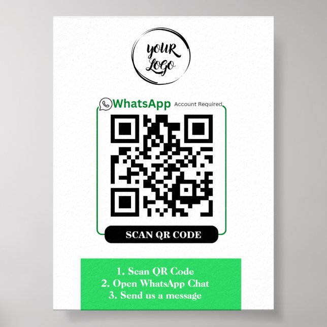 Poster d'entreprise QR Code WhatsApp (Devant)