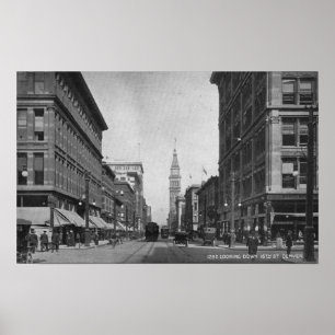 Poster Denver, Colorado - Vue sur la 16ème rue