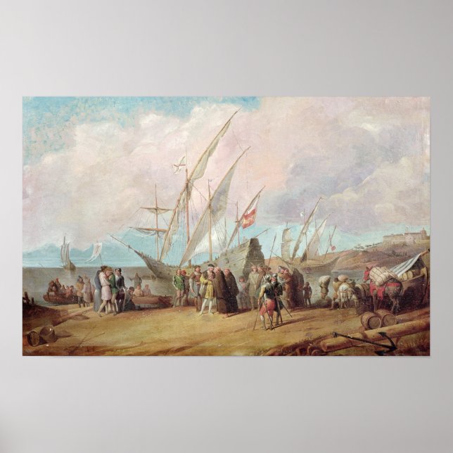 Poster Départ de Christophe Colomb de Palos (Devant)