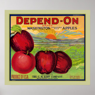 Poster Dépendre De L'Affiche Des Pommes De Washington