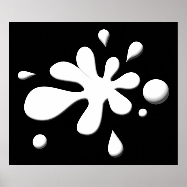 Poster Déploiement de peinture blanche (Devant)