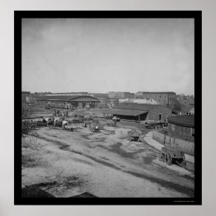 Poster Dépôt de chemin de fer à Atlanta, GA 1864