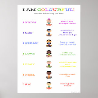 Poster d'équilibre Chakra pour enfants - Version U
