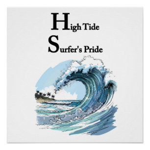 Poster « Dériver à travers les échos » Vagues de surf est