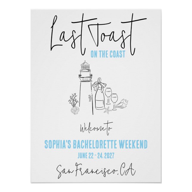 Poster Dernière Toast sur la Côte Enterrement de Vie de J (Devant)