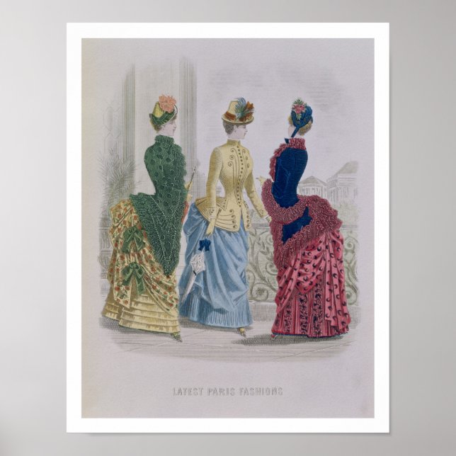 Poster Dernières mode parisiennes, robes de trois jours e (Devant)