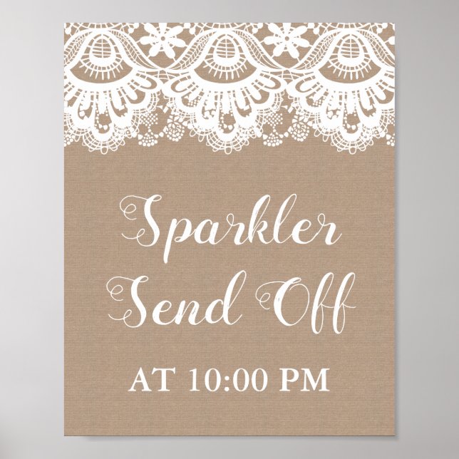 Poster des affiches Burlap and Lace Sparkler (Devant)