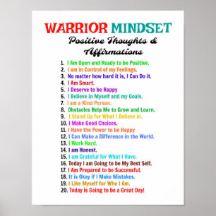 Poster des Affirmations Positives - L'état d'espri