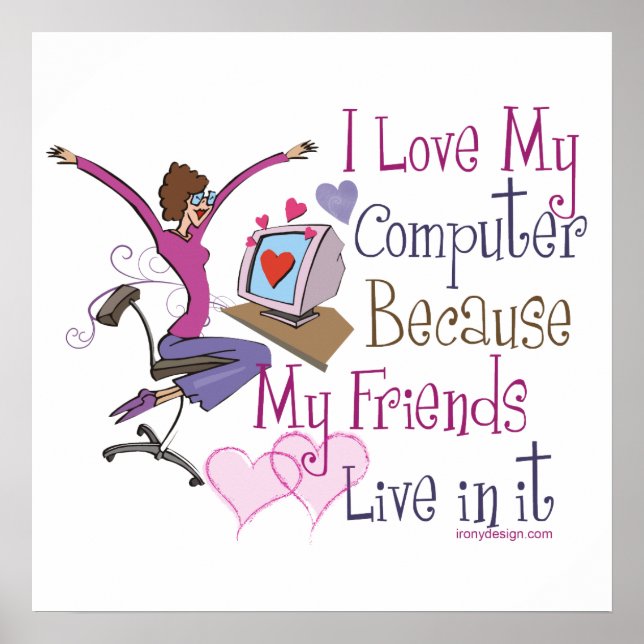 Poster des amis en ligne Imprimer (Devant)