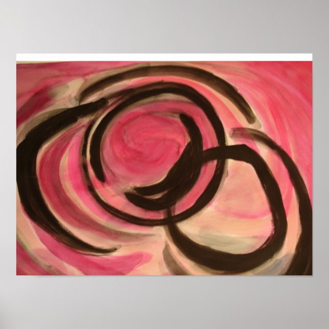 Poster des anneaux rose et noir (Devant)