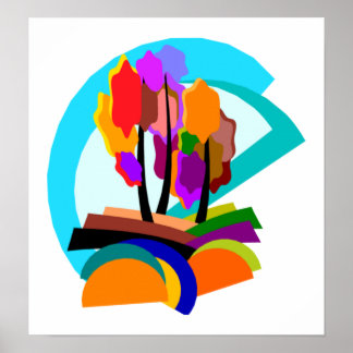 Poster des arbres Abstraits