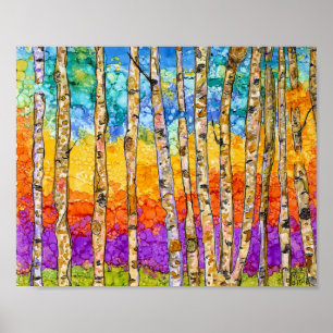 Poster des arbres d'Aspen - 10" x 8"