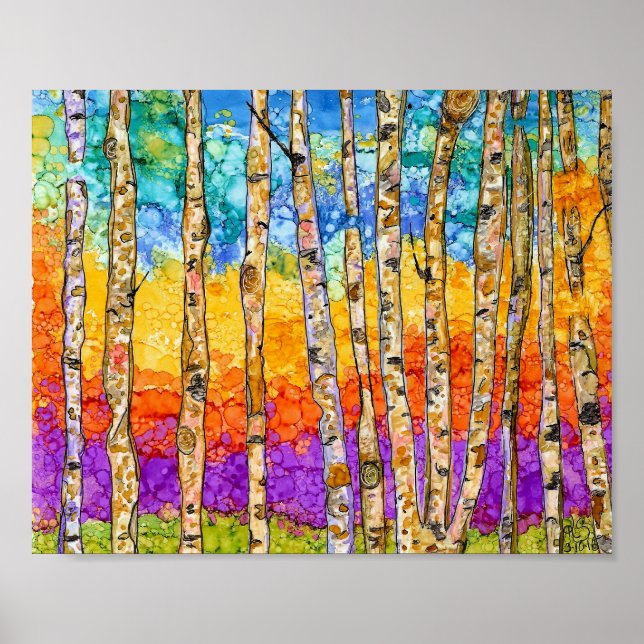 Poster des arbres d'Aspen - 10" x 8" (Devant)