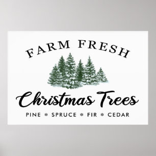 Poster des arbres de Noël frais de ferme